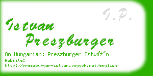 istvan preszburger business card